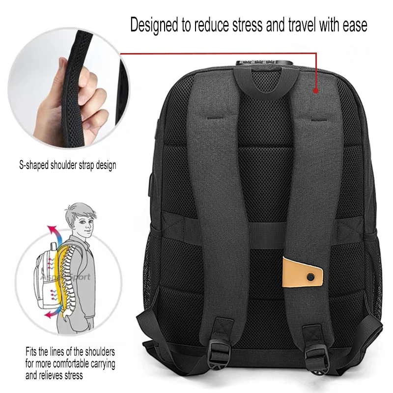 Рюкзак Goloen Wolf splaashproof для ноутбука 17 дюймов с usb зарядкой подростков школьная