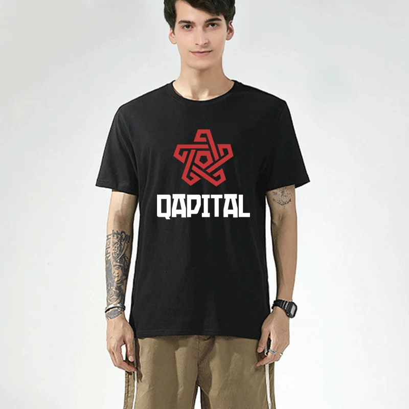 Футболка Qapital в стиле панк рок-группы хлопковые топы хип-хоп Повседневная