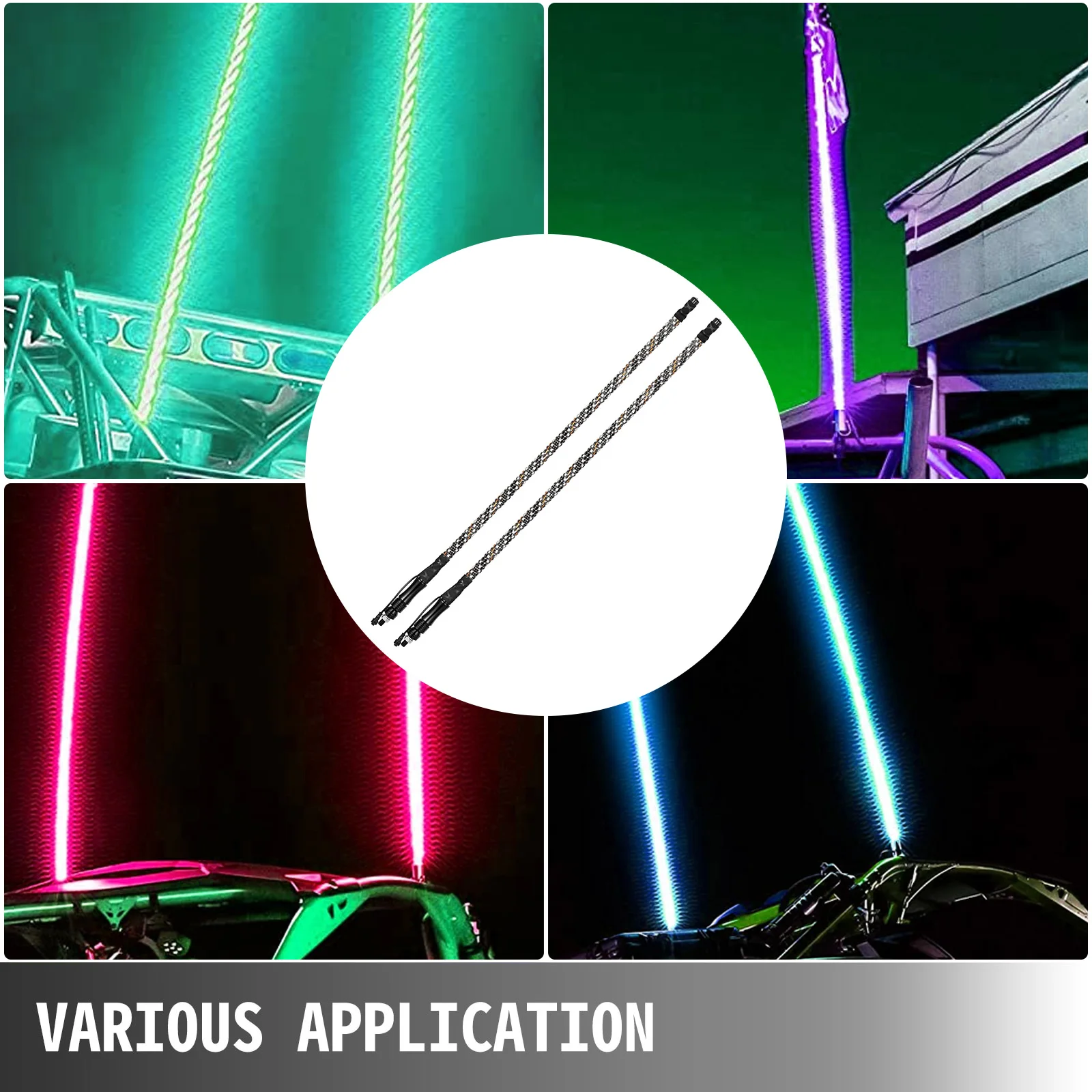 値段 Vevor 3 / 6FT 2個ledスパイラル旗竿鞭ランプライトrgbと屈曲可能なリモート制御マルチカラー高輝度suv Atv Utv Rzr