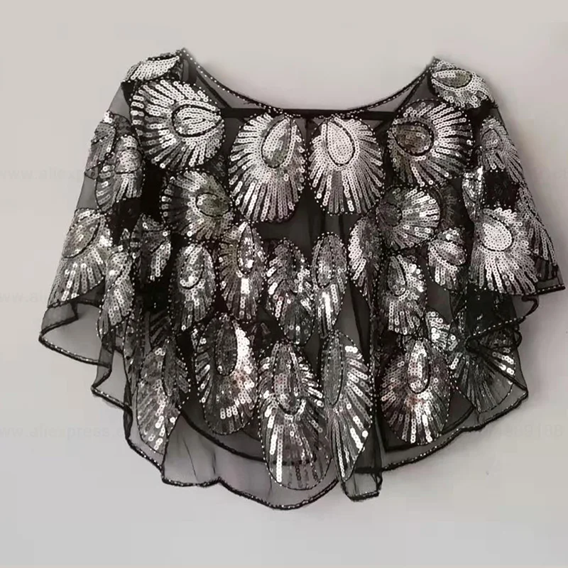 Женская шаль в стиле 1920-х годов винтажная вечерняя накидка с бусинами арт-деко