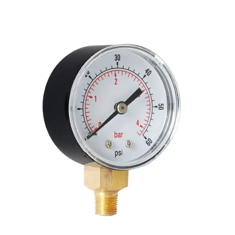Манометр 52 мм Циферблат 1/8 &quotBSPT вертикальное 0/15 30 60 100160300 PSI и бар нижнее