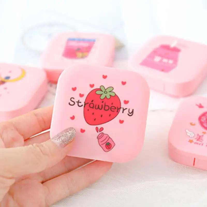 Милый Дорожный Чехол для контактных линз унисекс с мультяшным рисунком