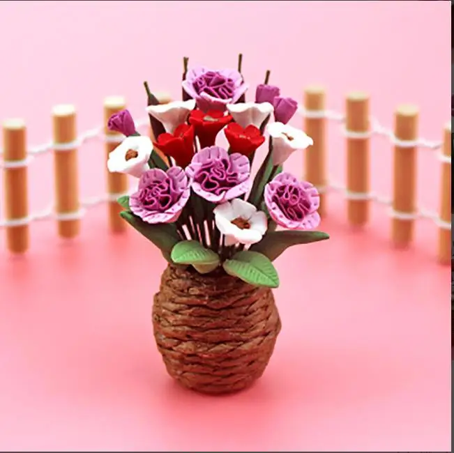 

1:12 Dollhouse Miniature Furniture Scene Garden Flower Trough Model Pretend Play Doll Houses Mini Balcony Boskage Toy Kids Gift