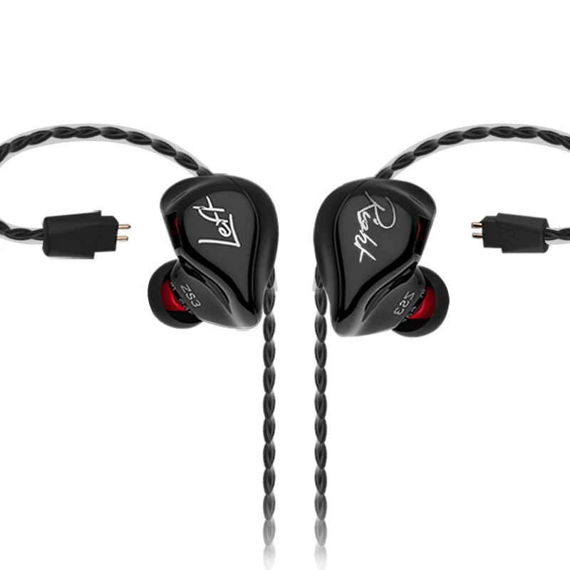 KZ ZS3 1DD Hifi спортивные наушники-вкладыши Динамический драйвер шумоподавление гарнитура с микрофоном сменный кабель AS10 BA10 ES4 ZS6 ZST - Цвет: black no mic