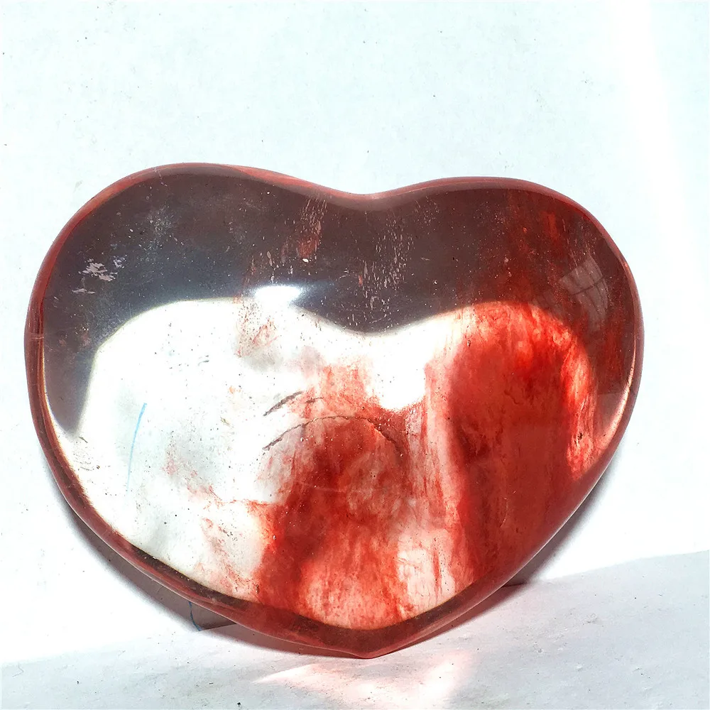 

smelting red quartz crystal heart Home furnishing decoration stone and crystal