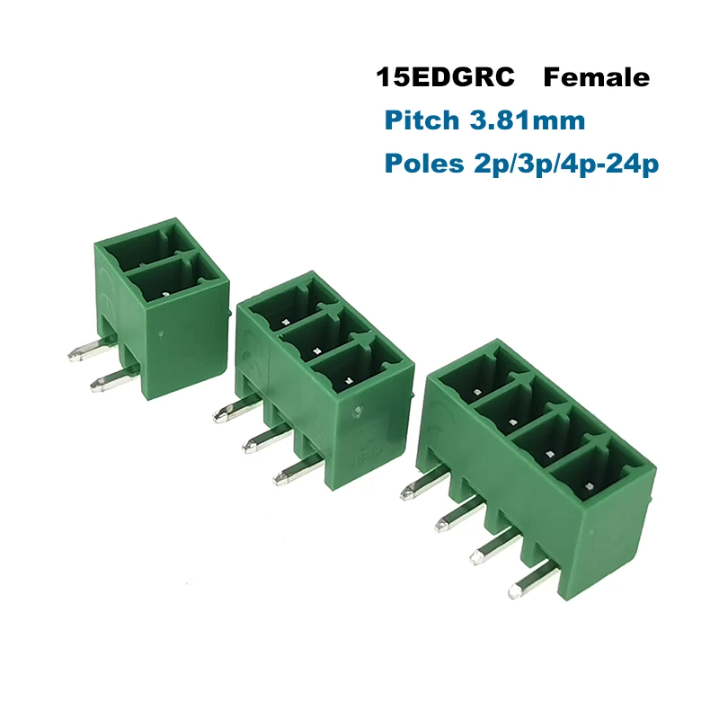 Pluggable PCB Screw Terminal Block Pitch 3.81mm Connector 15EDGK+VC/RC Male Female Morsettiera Vertical Straight Pin 2~10P | Обустройство
