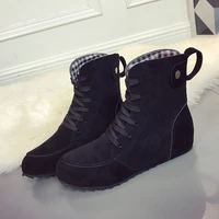 2022 new autumn ankle winter boots warm comfy soft handmade shoes boots for women solid casual round toe lace up plus size shoes