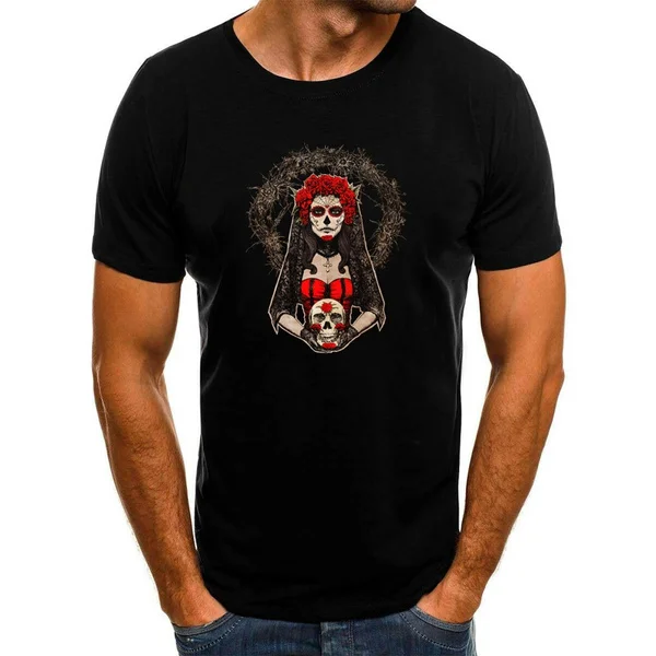 

lady of the dead woman shirt T Shirts Men Man Print T-shirt Tees Male Short Sleeve Tees Tops