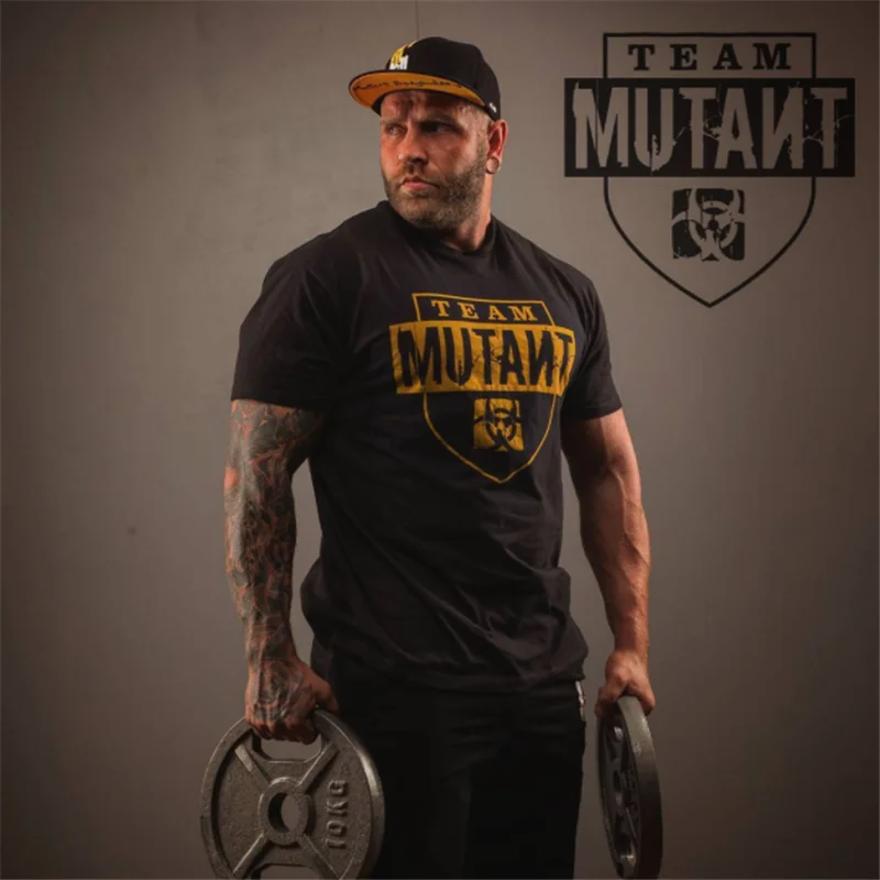 Новинка 2020 одежда с коротким рукавом облегающая футболка Мужская для спортзала и