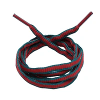 6mm oval plastic tips two tone shoestrings green red polyester shoelace semi circular sports laces for canvas sneakers