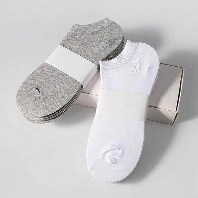 

5Pairs/Pack Boat Socks For Women Shallow Mouth Unisex Polyester Cotton Solid Color Ankle Sock Breathable