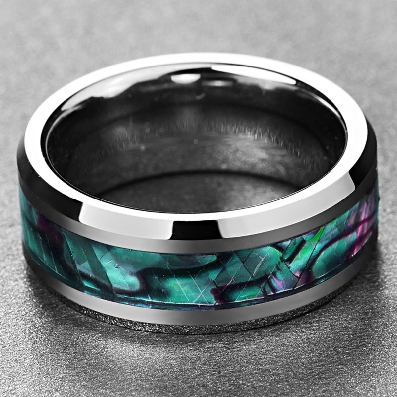 4 Styles New Titanium Men Rings Hiphop Colcorful Shell Pattern Steel Male Ring Jewelry Gift Size 6-13 | Украшения и аксессуары