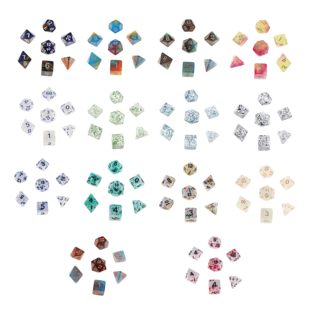 7 шт. многогранный Набор кубиков для ролевых игр D & MTG d12 d10 d8 d6 d4 ролевые игры