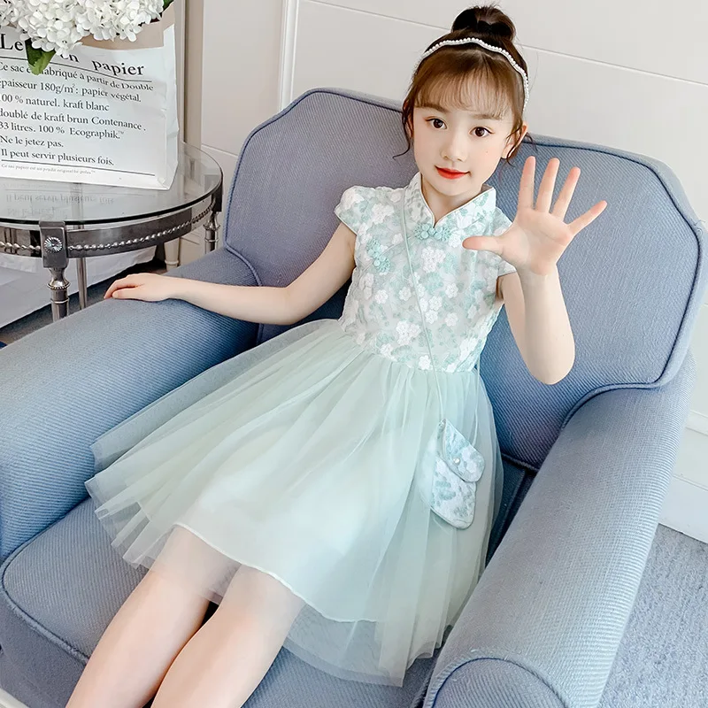 Платье для девочек летнее платье новинка 2021 юбка в западном стиле Летнее Детское