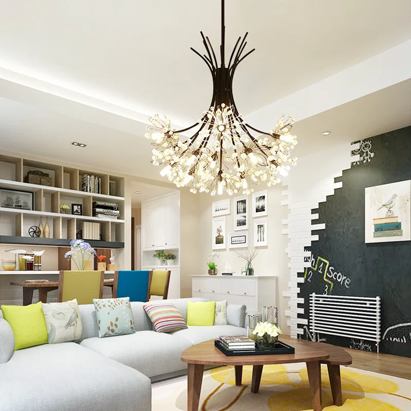 

Современный подвесной светильник, кухонные подвесные лампы, цветочный светодиодный потолочный светильник, столовая, гостиная, кристалл, Че...