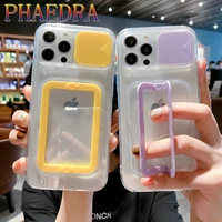 transparent handle camera lens protect cell phone case for iphone 12 11 pro max x xs max xr 7 8 6 plus 2020 se soft back cover