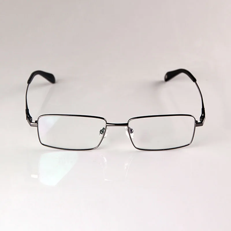 Очки для чтения HEJIE мужские из чистого титана прямоугольная полуободковая серая