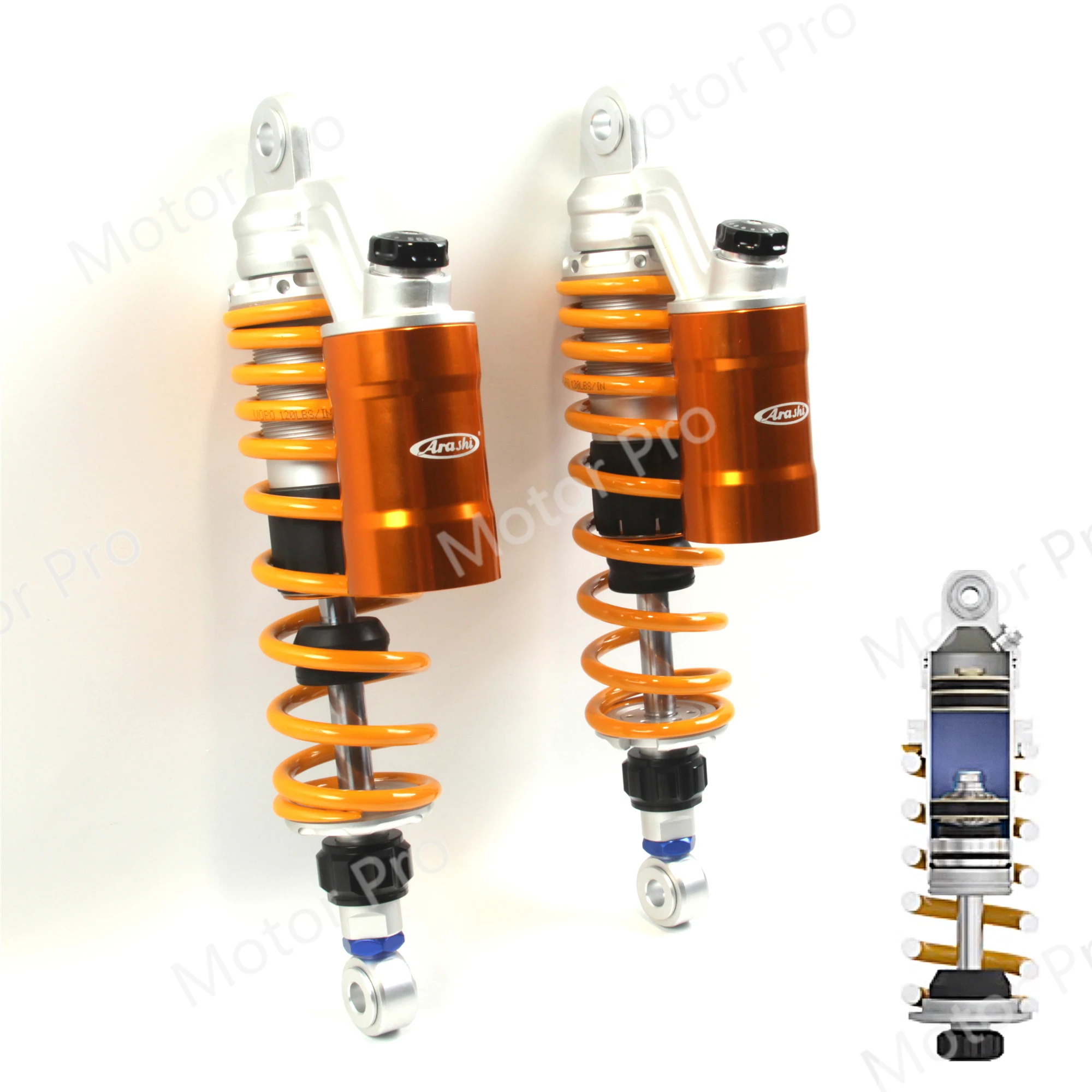 

1Pair 330mm Motorcycle Adjustable Nitrogen Charged Rear Shock Absorbers Suspension For HONDA YAMAHA SUZUKI KAWASAKI ATV Scooter