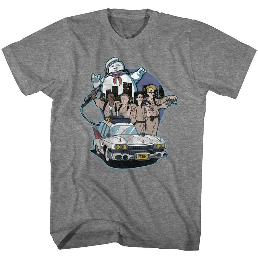 Настоящее Ghostbusters Bustin' Buddies лицензионный для взрослых Футболка Повседневная