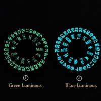 blue green luminous nh36nh36a seiko japan movement self winding dateday watch replacements part crown at 3 luminous
