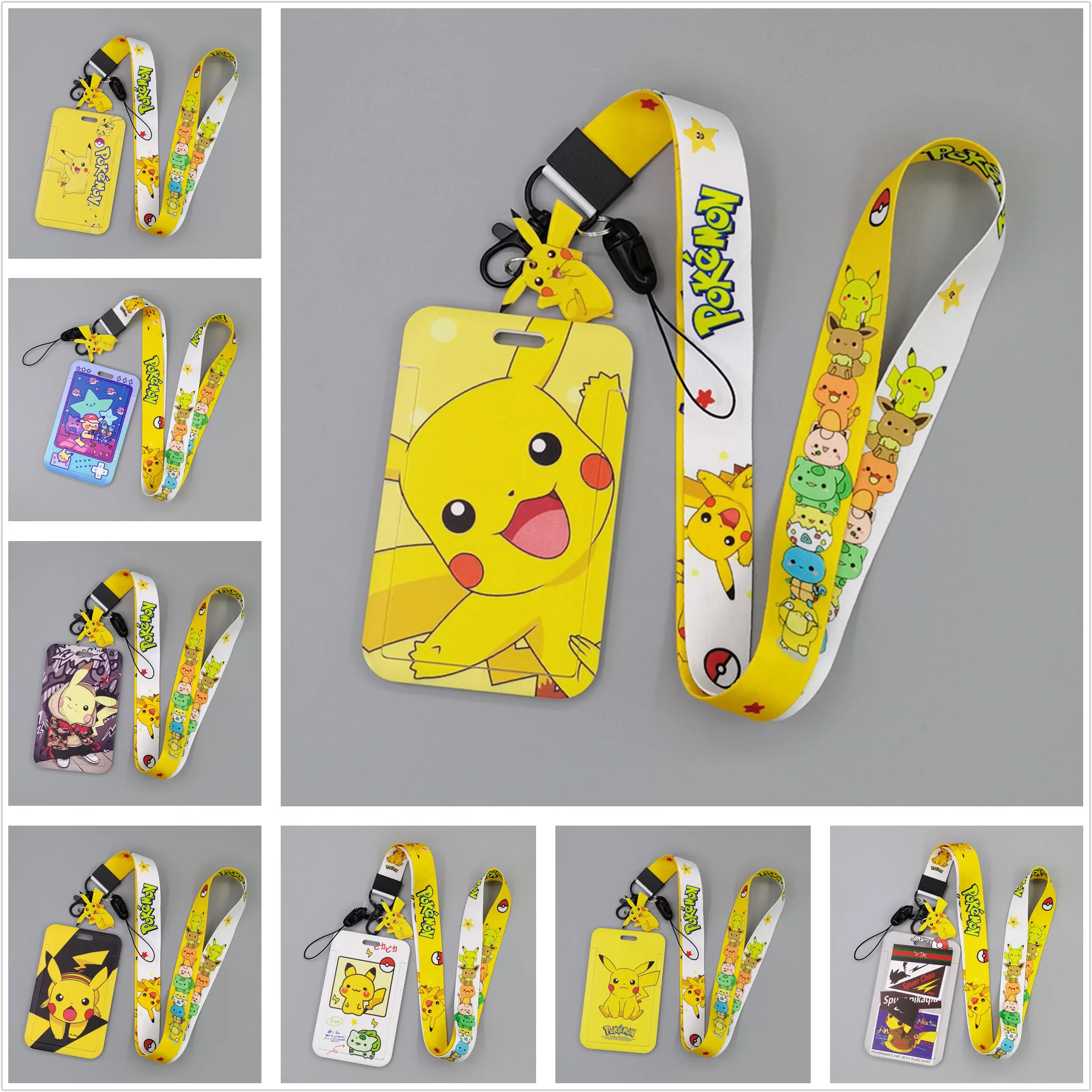 

Anime Pokemon Card Cover Case Kawaii Pikachu Retractable ID Card Holder Cartoon Student Bus Card Case Kids Toys