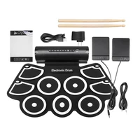 portable roll up drum kit usb digital electronic drum set 9 silicon drum pads with drumsticks foot pedals for beginners children