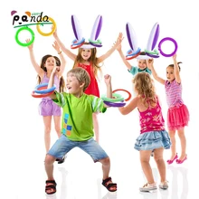Inflatable Bunny Ears Ring Toss Toys For Children Easter Gift For Kids Family School Party Game Indoor Outdoor Toss Game