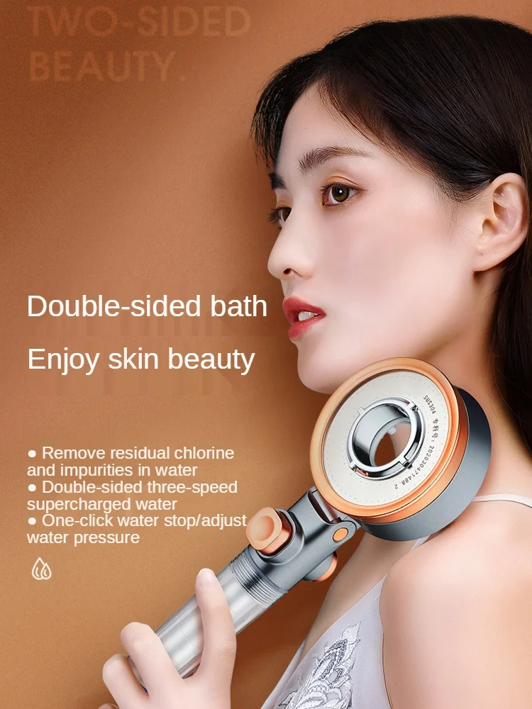 

Двусторонняя насадка для душа Beauty Skin Filt, современная модная насадка под давлением, доступны три режима, ручной держатель, аксессуары для ван...