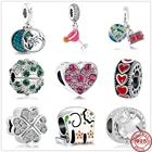 Новинка, оригинальная подвеска в виде слона, сердца, вина, подходят для оригинальных шармов Pandora, серебряные бусины 925 пробы, браслет сделай сам, ювелирные изделия