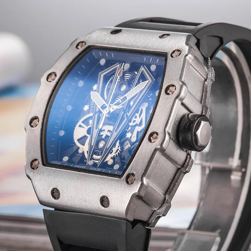 JUNBIE Роскошные брендовые кварцевые часы хронограф полный календарь мужские