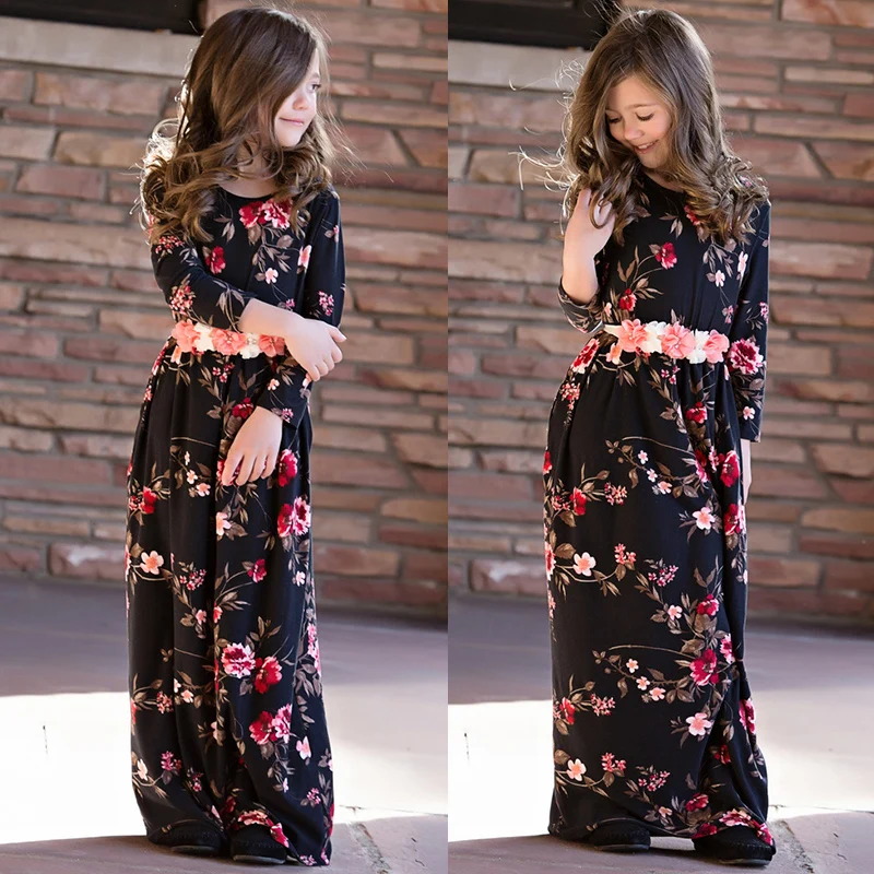 Одинаковые комплекты для семьи в европейском и американском стиле Длинная юбка