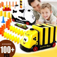 kids puzzle domino car electric train toys automatic paving with sound light music automatic licensing car boy girl game toy