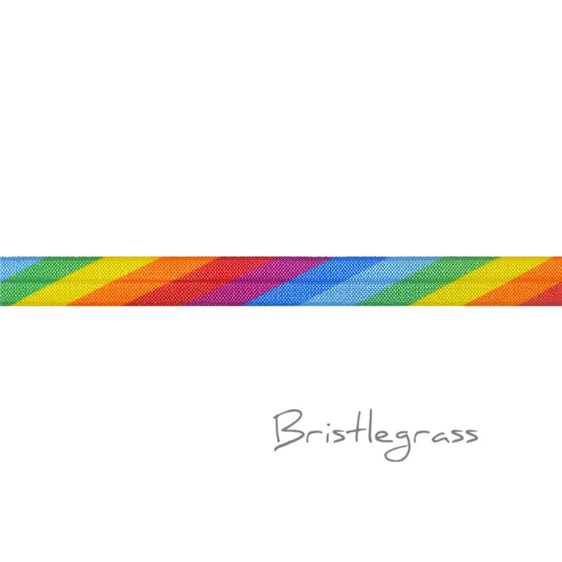 Rainbow BRISTLEGRASS 2 ярда 5/" 1,5 см Сова Фламинго цветочный принт враг складной над эластичными повязка из спандекса волос галстук платье с повязкой швейная отделка - Цвет: Rainbow