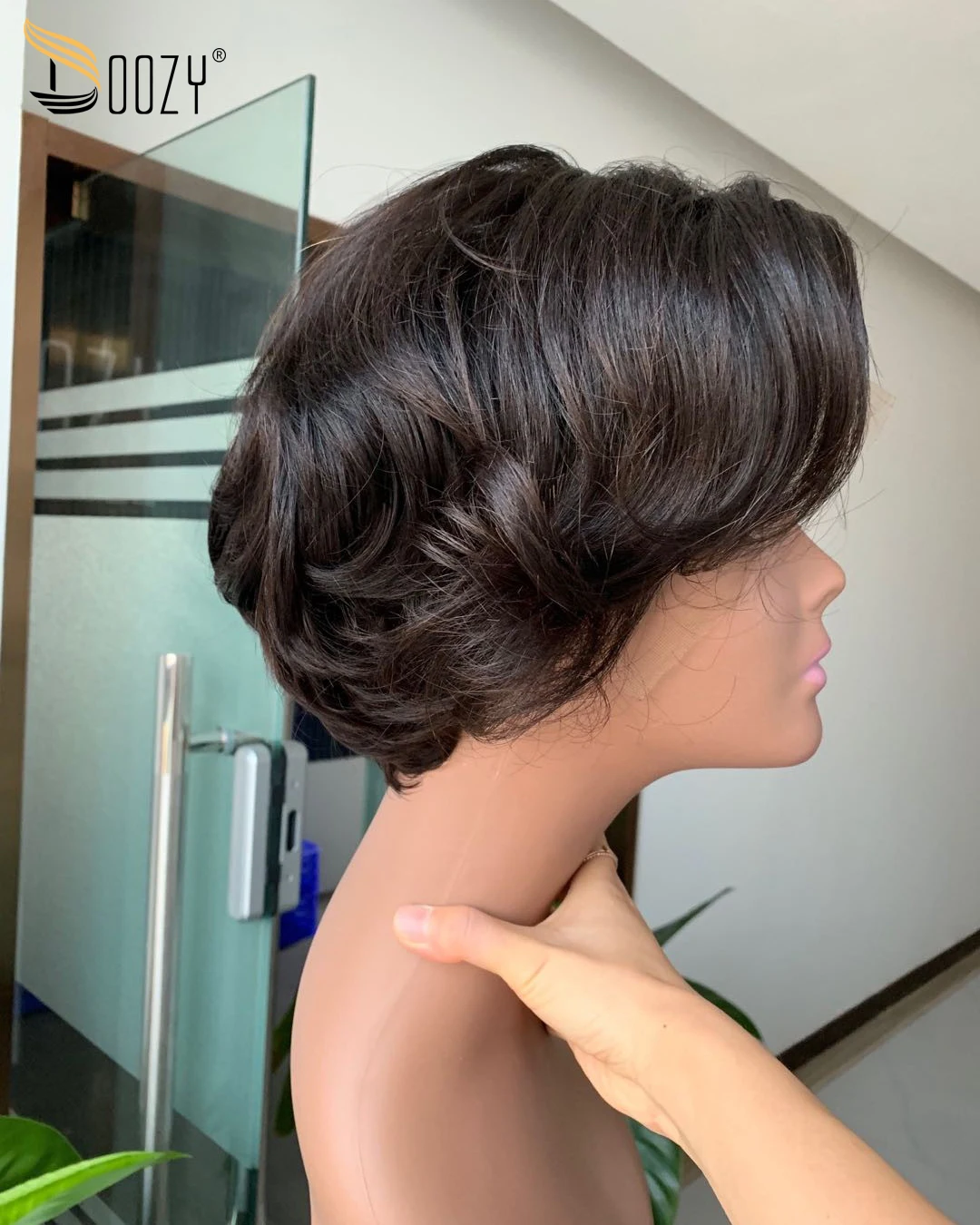 Doozy волосы бразильские короткие вьющиеся парик девственные человеческие |