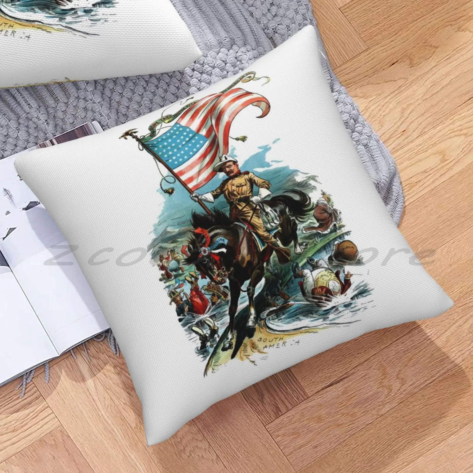 1902 шероховатый всадник Тедди принт индивидуальный узор Лен плюшевая бархатная