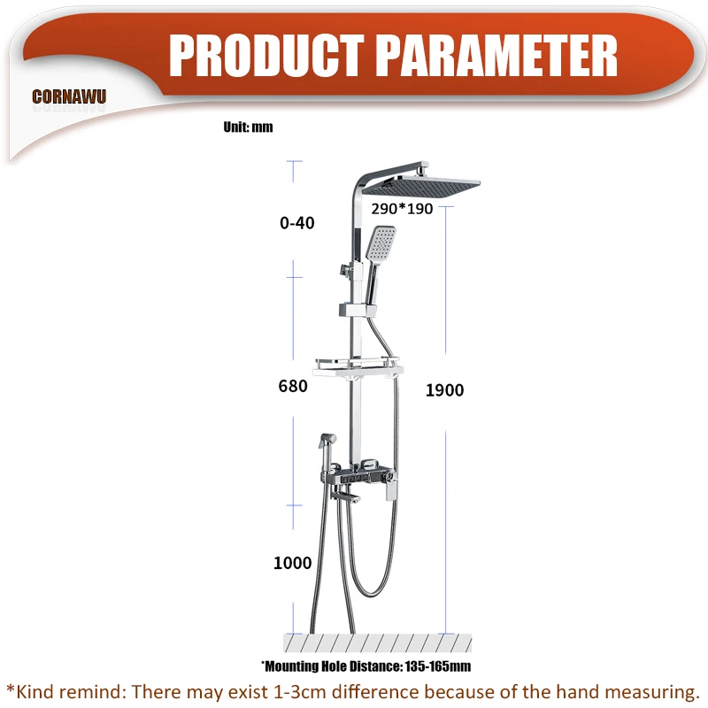 Цифровой смеситель для душа в комплекте термостатическая Душевая система