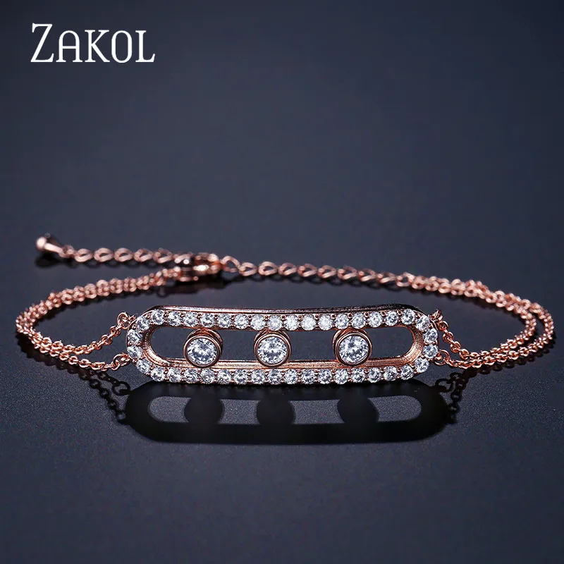 ZAKOL модный роскошный браслет для матери прозрачный белый круглый камень свадебные украшения Новая энергия для женщин вечерние FSBP2013
