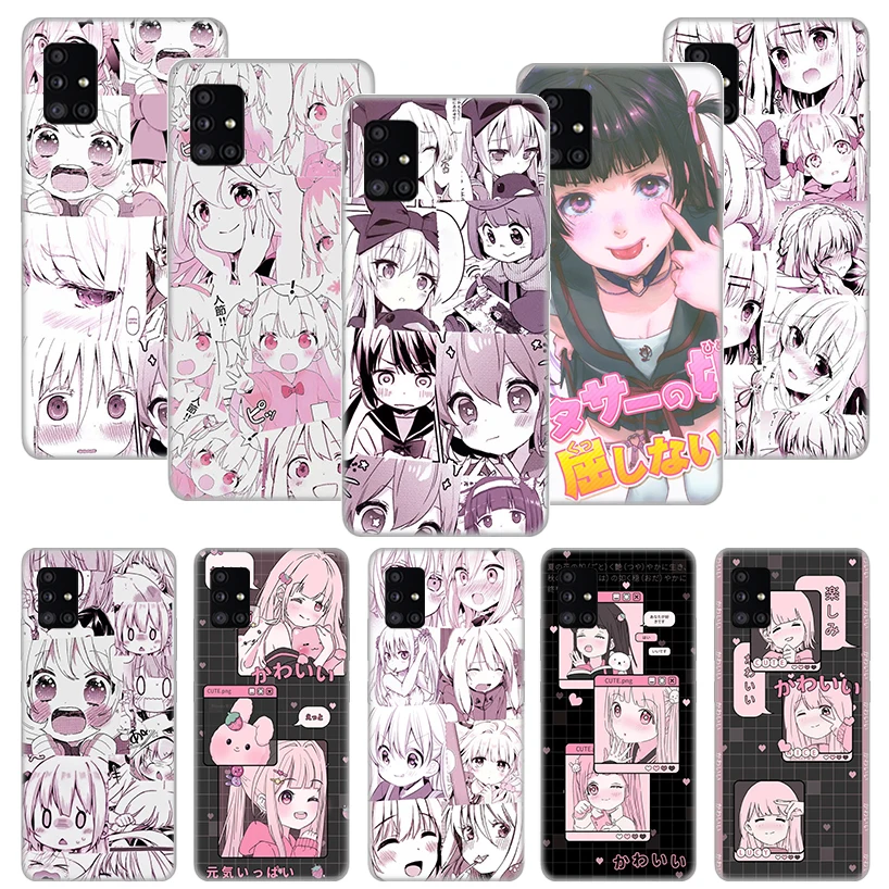 

Cute Kawaii Japanese Girl Phone Case Funda For Samsung Galaxy A51 A71 A02S A50 A70 A30 A40 A20 A10S A20E A01 A91 A81 Cover Coque