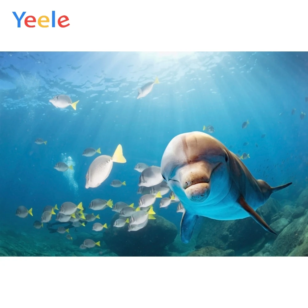 Фоны для фотосъемки детей Yeele море подводная Рыба Дельфин Тема морского дна фоны