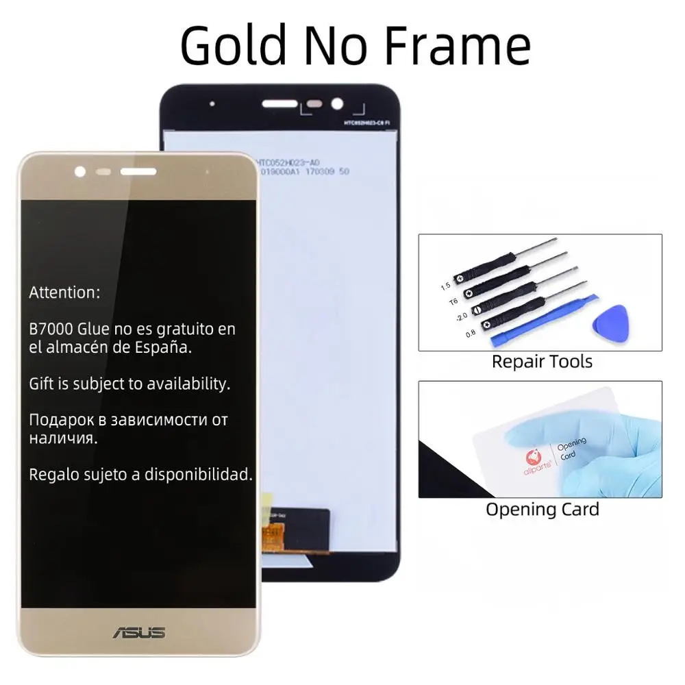Gold No Frame Дисплей для ASUS Zenfone 3 Max ZC520TL ЖК-дисплей сенсорный экран с рамкой для ASUS ZC520TL X008D Замена дисплея - Цвет: Gold No Frame