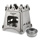 Компактная складная титановая деревянная плита Lixada с мини-спиртовой плитой, плита для кемпинга на открытом воздухе, приготовления пищи, пикника, пешего туризма