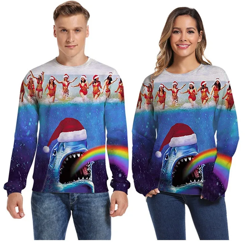 Уродливый Рождественский свитер свитеры с 3D принтом джемперы топы