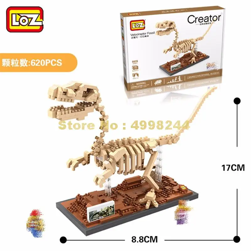Динозавр fossil тираннозавр рекс Велоцираптор Трицератопс череп Юрского периода Скелет строительный блок 8 фигурок Кирпичи Игрушка