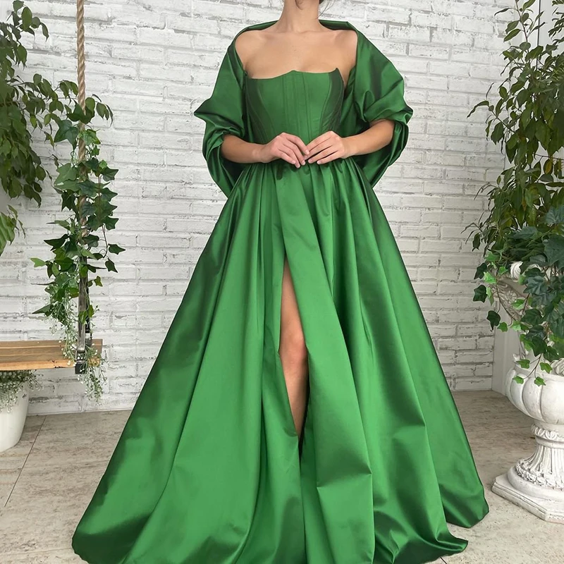 

Thinyfull Sexy Prom Evening Dresses Formal Strapless Party Dress Green Floor Length Corset Back Cocktail Night Gown Saudi Arabia