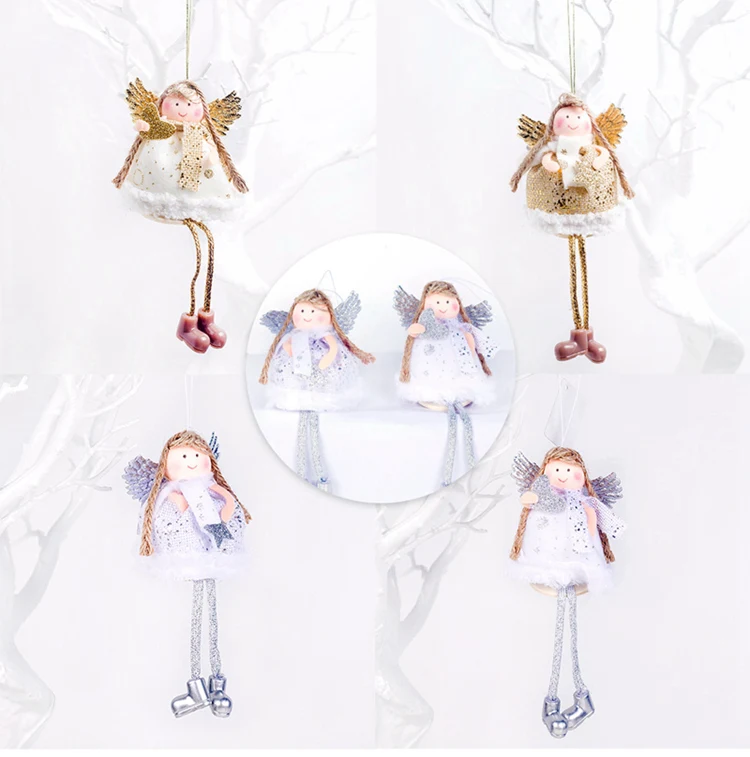 QIFU Christmas Angel Pendant Christmas Decor for Home Christmas Tree Ornaments Xmas Doll Gifts Cristmas Elf New Year