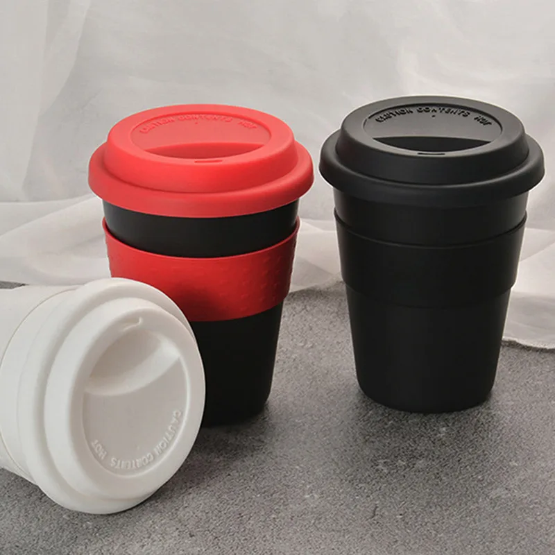 

1PC New 400ml Reusable Heat Insulated Ceramic Travel Mugs Tea Coffee Travel Mug Cup with Non-slip Sleeve and Silicone Lid