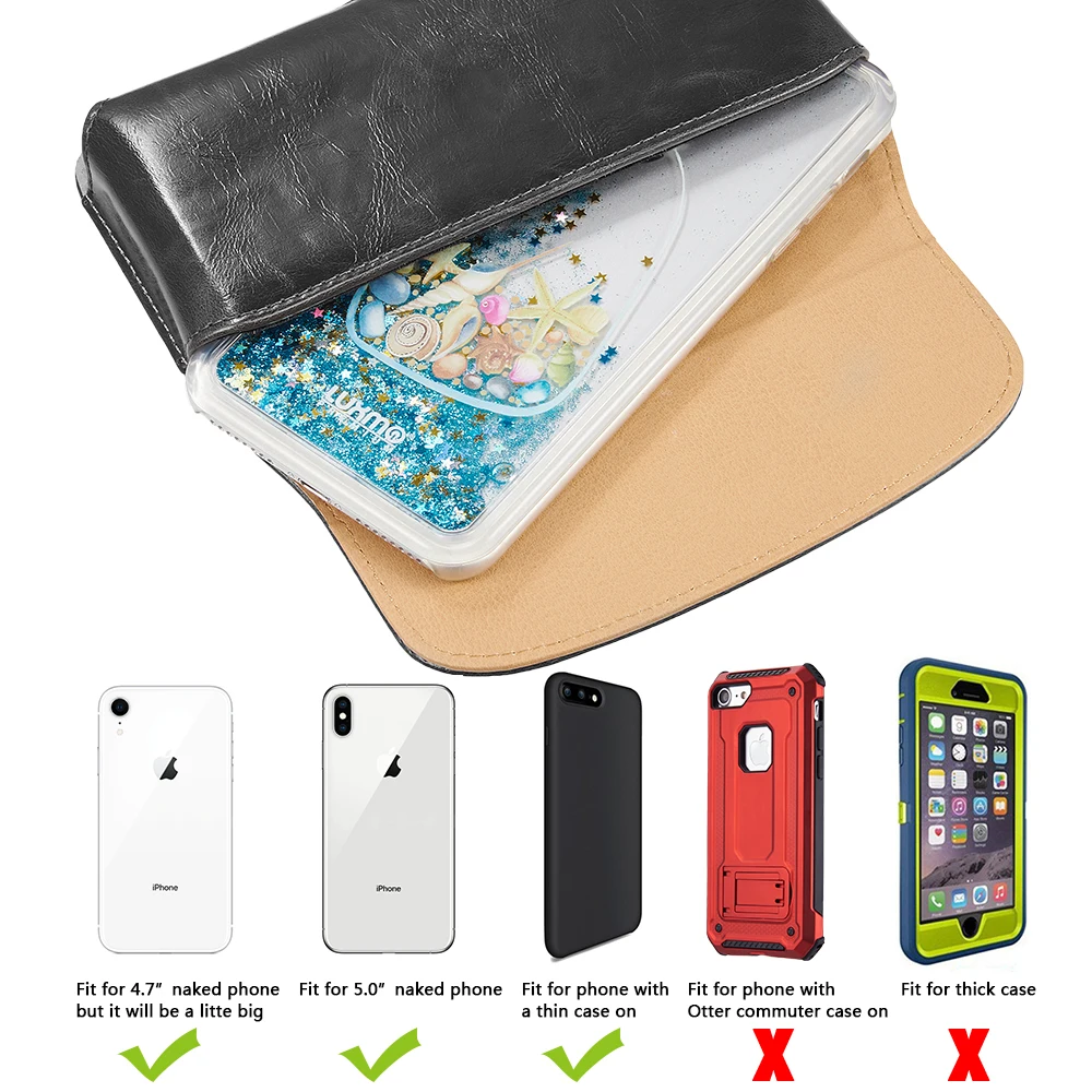 Универсальный чехол для телефона 5 дюйма с зажимом ремня кобура чехол-бумажник из