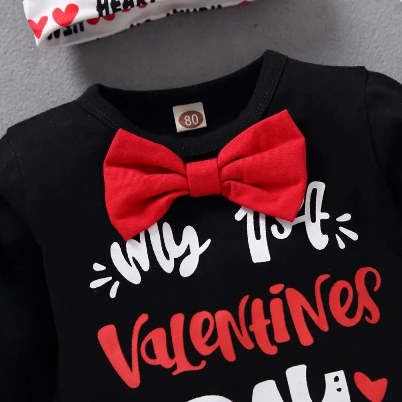 

Winter Baby boy Hot Style Valentine's Day Hot Letter Heart Print Long Sleeve Cap cotton fashion Baby Set soft and breathable
