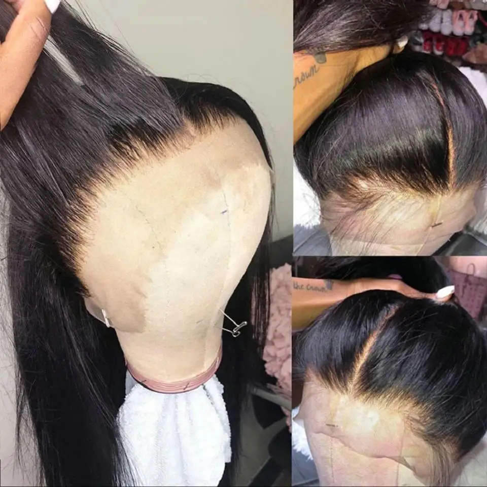 

Straight 360 Lace Front Wig 30 34 Inch 13X6 13X4 Lace Frontal Wigs Human Hair Virgin Brazilian Glueless 180% Density For Women