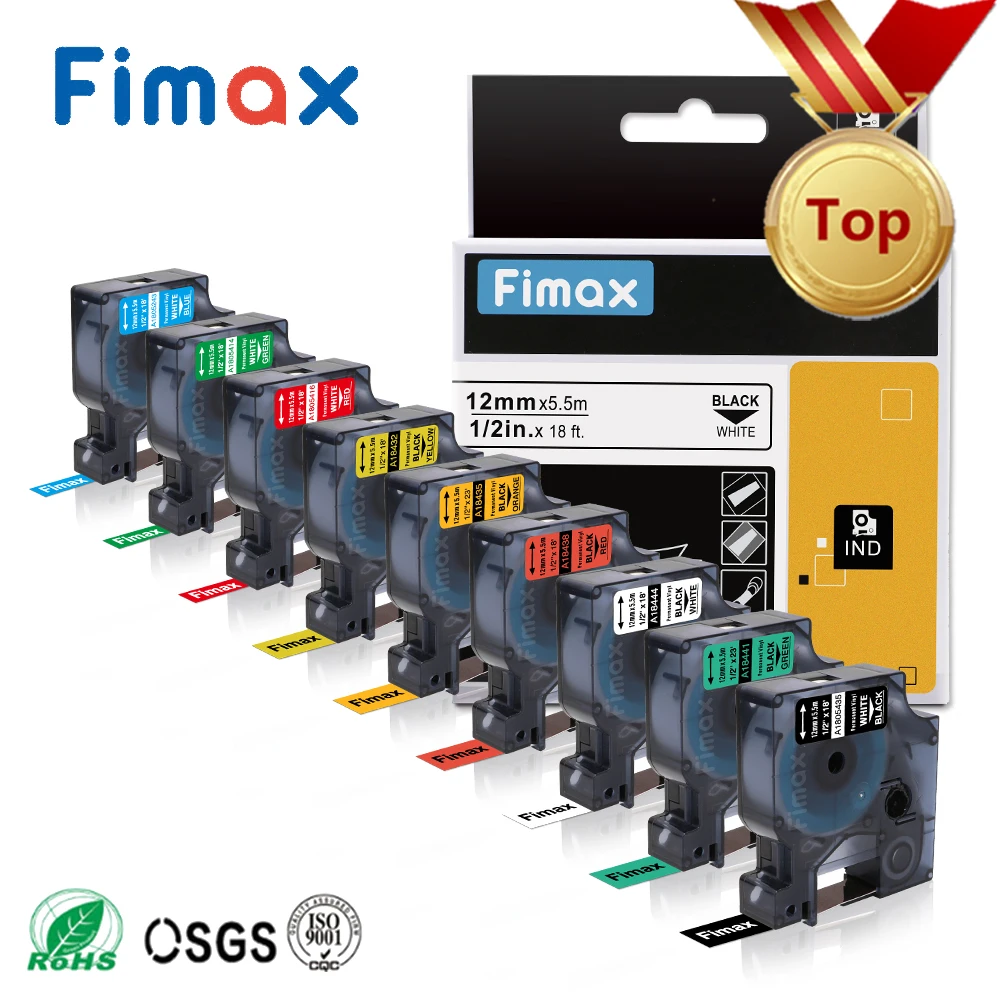 Fimax 1 шт. 18443 18431 18434 зеркальная виниловая этикетка 18444 18432 1805430 для DYMO Rhino 1805431 4200